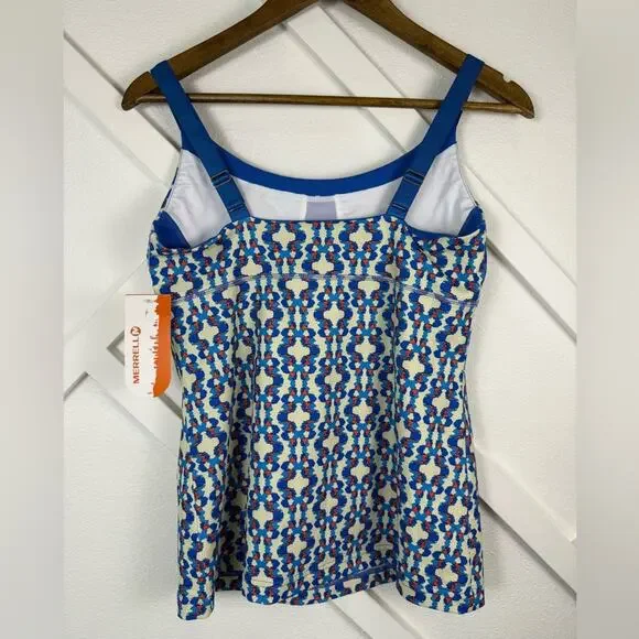 NWT Merrell Emery Tank Top Deep Water Ikat Print Opti-Wick Moisture Wicking Sz M - Picture 4 of 9